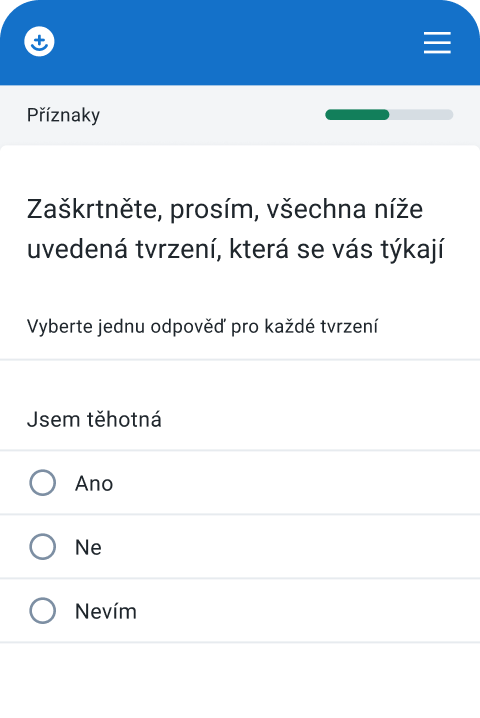 snímek obrazovky - přidání rizikových faktorů