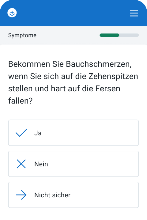 Screenshot – Medizinische Fragen beantworten