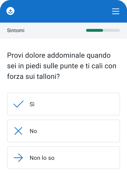 screenshot - rispondi alle domande mediche