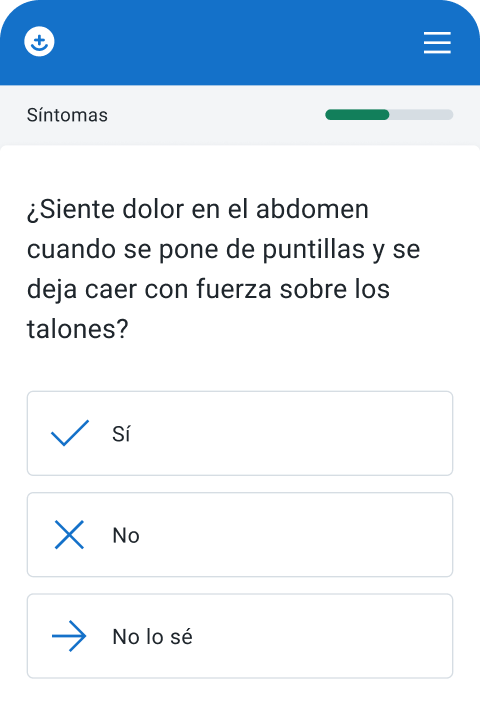 Captura de pantalla: responder preguntas médicas