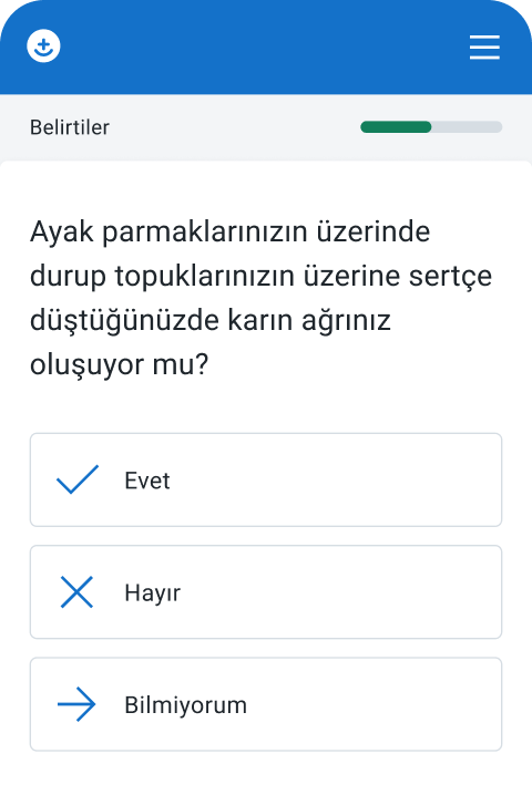 ekran görüntüsü - tıbbi soruları yanıtla