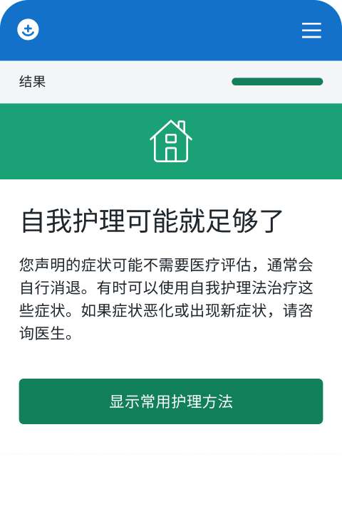 屏幕截图 - 查看医疗评估结果