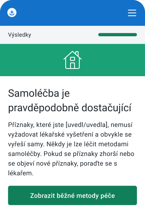 snímek obrazovky - zobrazení výsledků lékařského posouzení