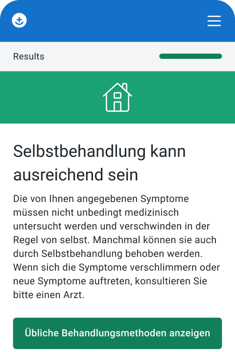 Screenshot – Ergebnisse der medizinischen Untersuchung ansehen