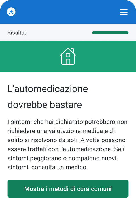 screenshot - visualizza i risultati della valutazione medica