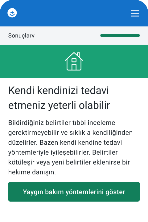 ekran görüntüsü - tıbbi değerlendirmenin sonuçlarını gör